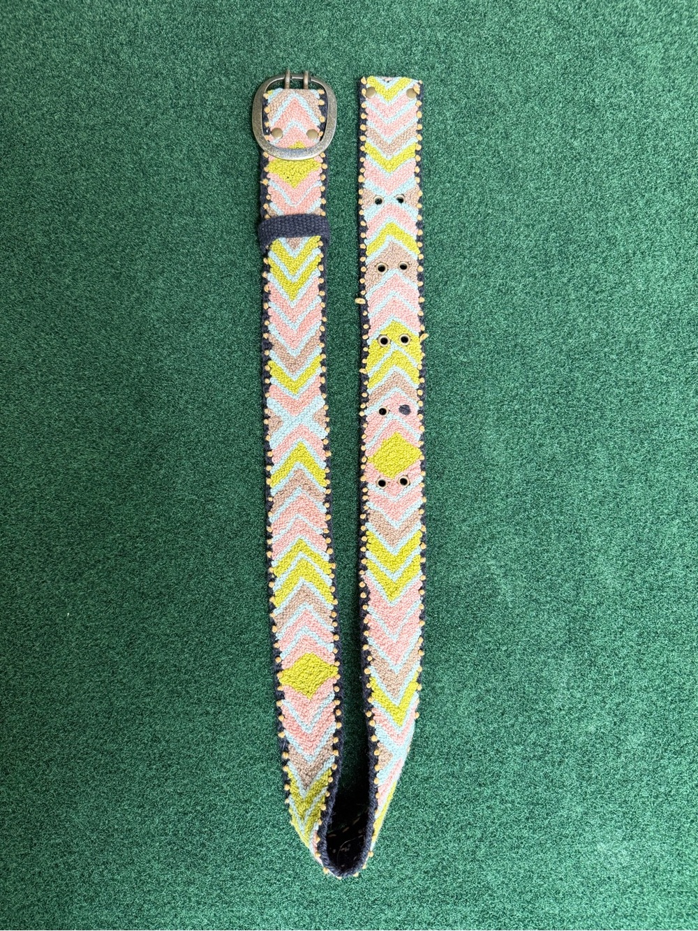 pistil Beaded Chevron Belt in Pink, Yellow & White